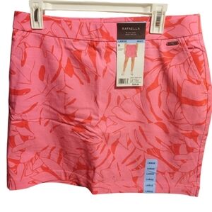 Rafaella Dark Pink and Light Pink Floral Skort, Size Large